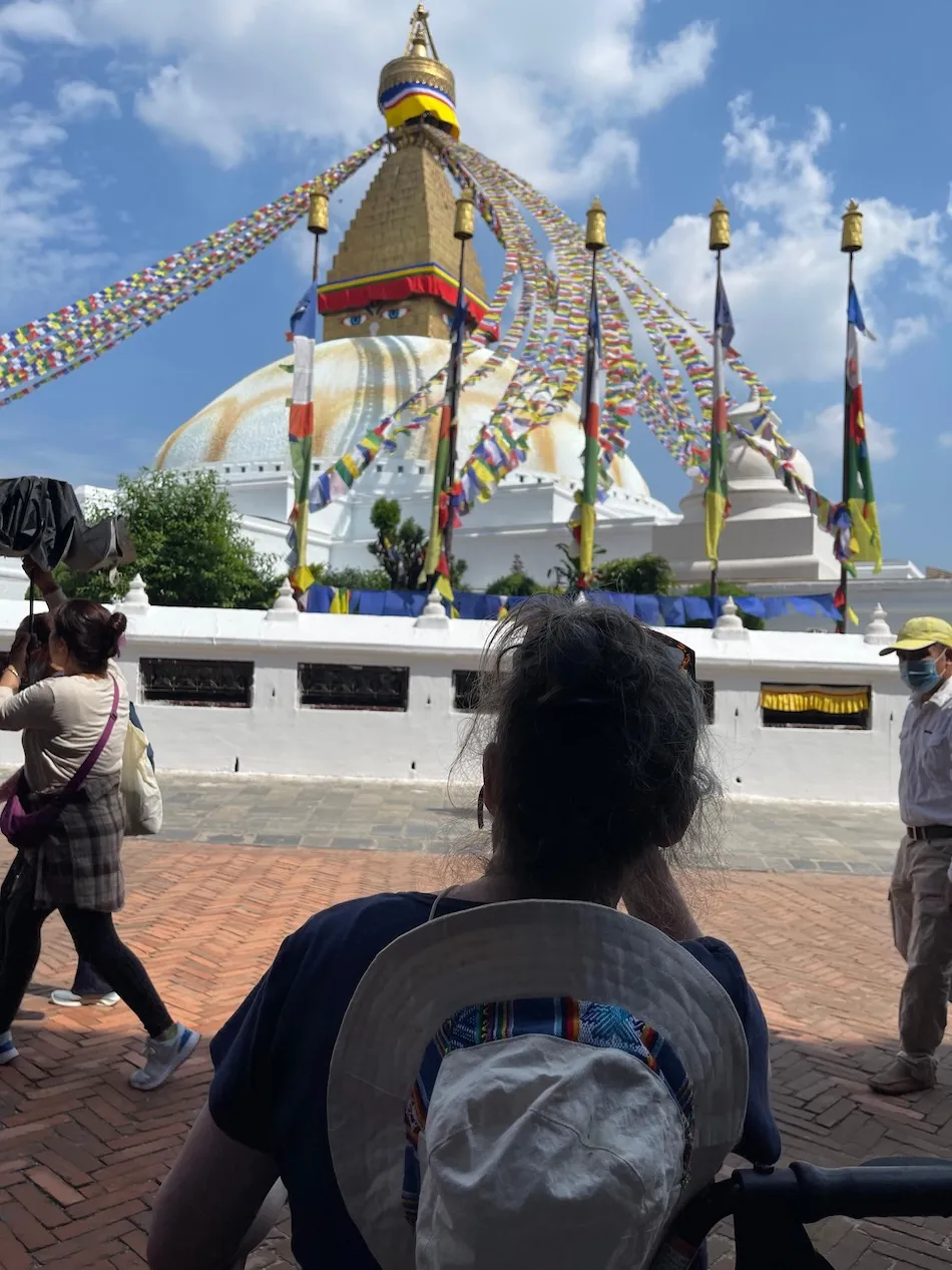 wheelchair accessible tour in boudhanath stupa